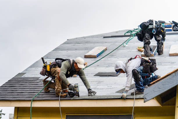 Professional Gutter Installation technician working in Tchula, MS